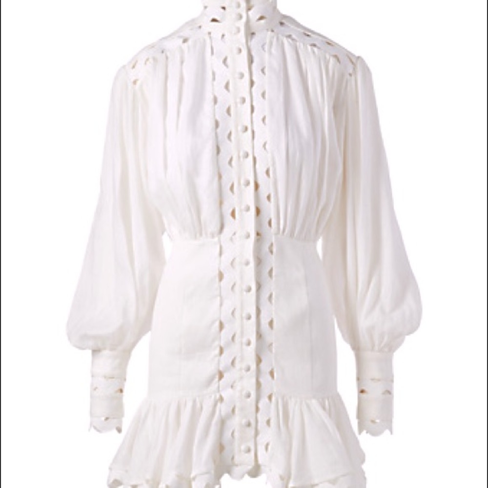 Zimmermann Ninety-Six Wave White mini dress